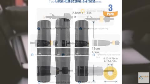 Cable Matters 3-Pack 10Gbps Cat6A Shielded IP68 Waterproof RJ45 Coupler (Waterpr