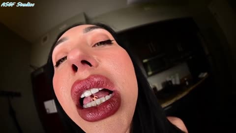 Giantess vore close up - Giant woman eat a tiny man