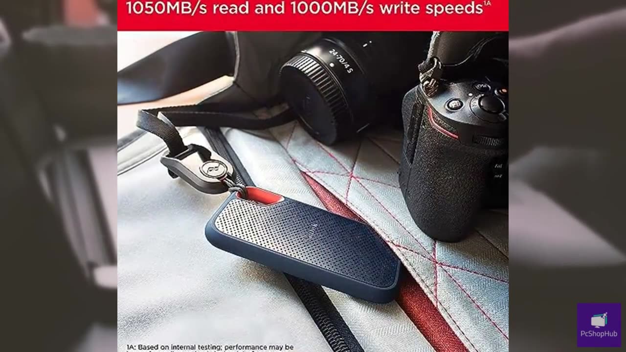 SanDisk 1TB Extreme Portable SSD - Up to 1050MB/s, USB-C, USB 3.2 Gen 2, IP65 Wa