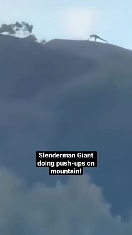 SLENDERMAN GIANT 👀 CAUGHT DOING PUSHUPS ON MOUNTAIN