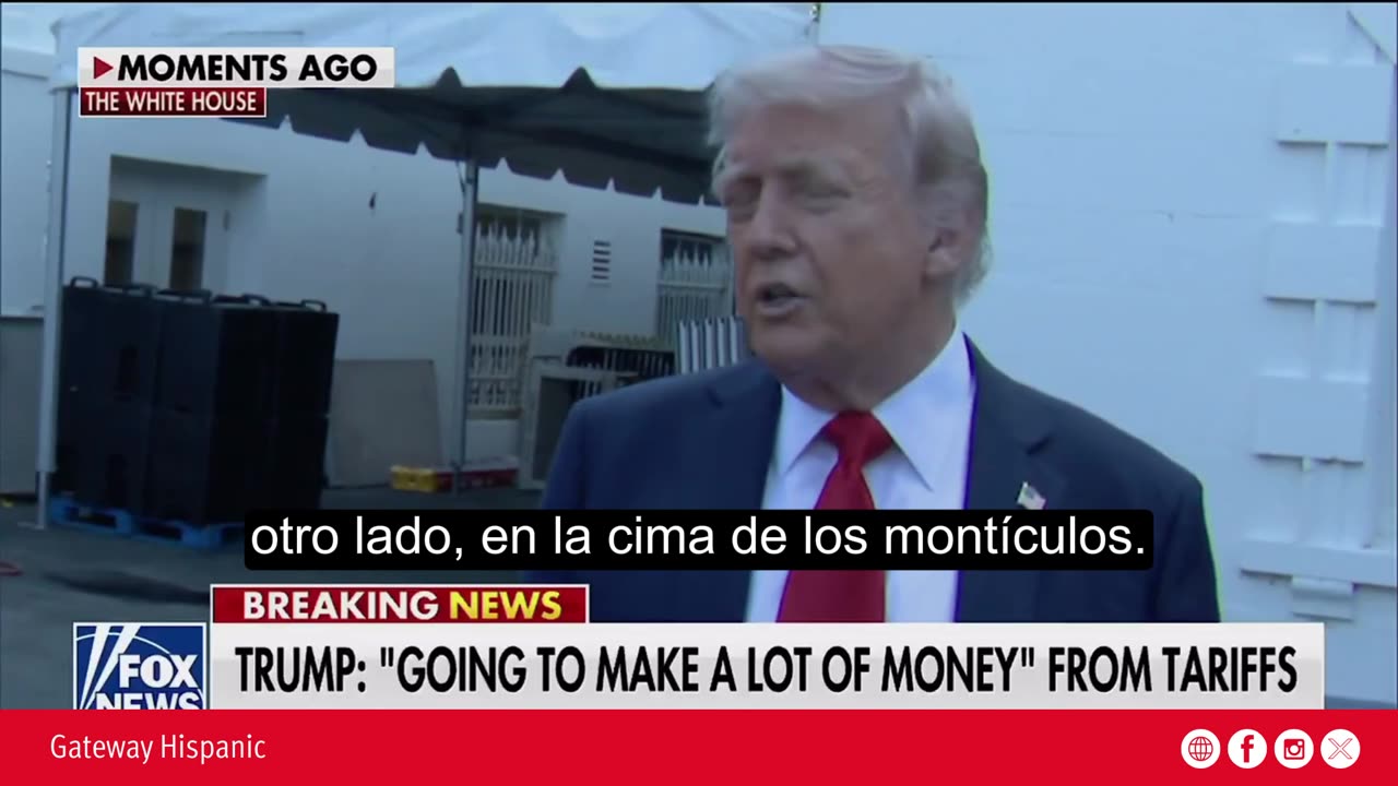 Two massive flags, paid for by Trump