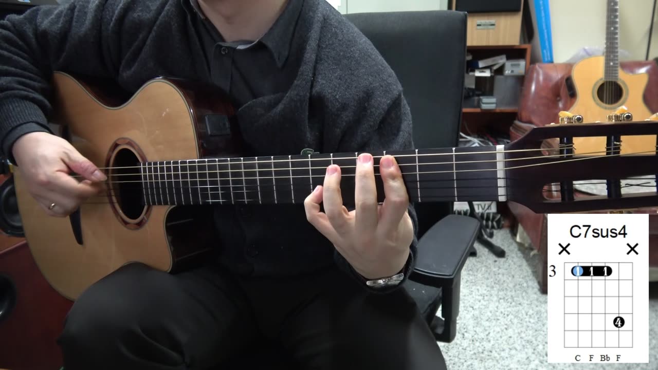 편지 (A letter) - 김광진, guitar backing, chord diagram, intro.tab.