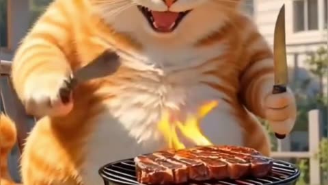 Epic Chase_ Cute Cat vs. Gangster Dinosaur _cat _catlover _aicat _catstory