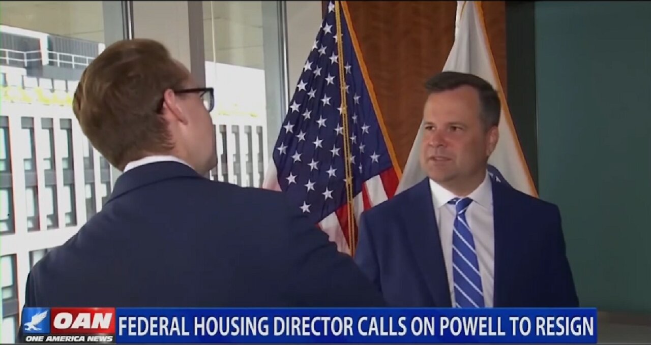 FEDERAL HOUSING DIRECTOR CALLS ON POWELL TO RESIGN