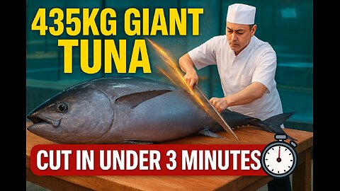 435kg Super-Giant Bluefin Tuna Sliced in Under 3 Minutes!