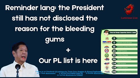 The President's gums + Our PL list