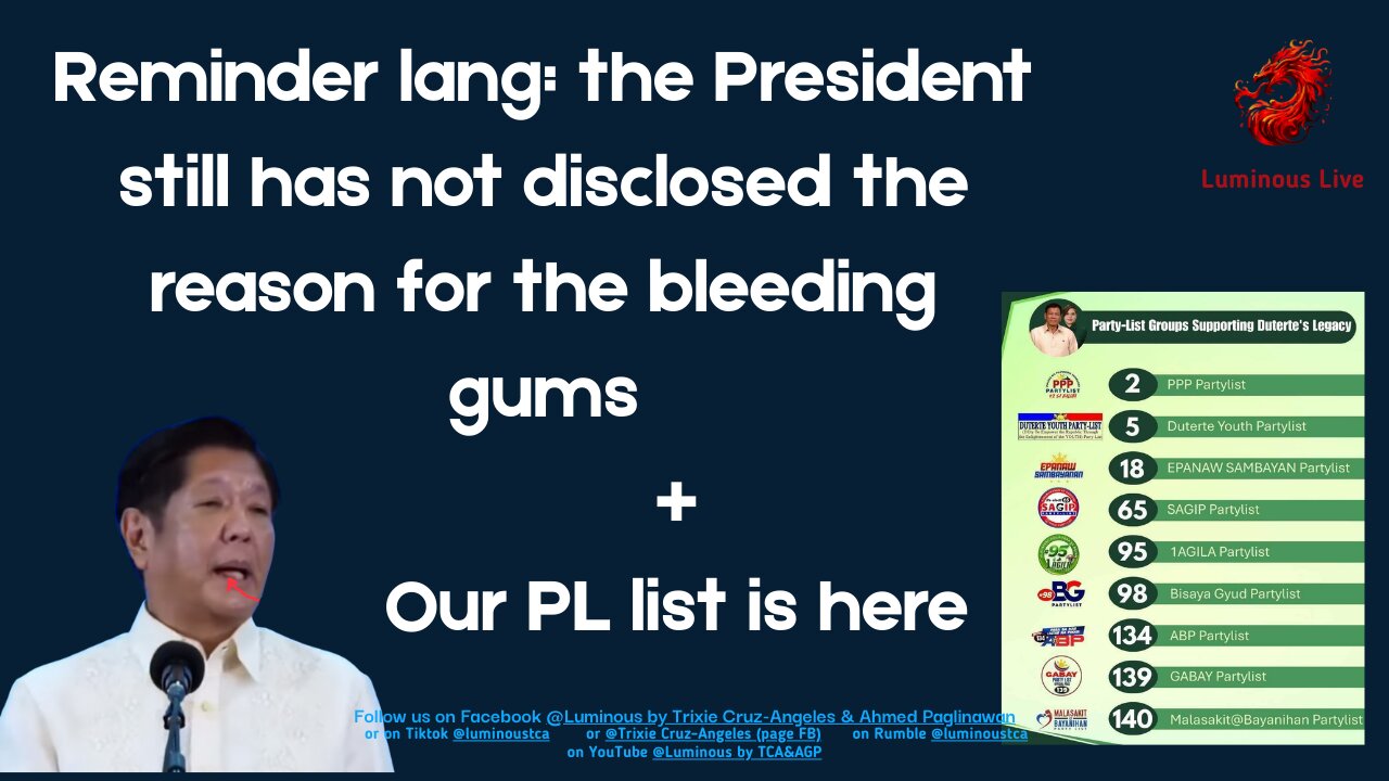 The President's gums + Our PL list