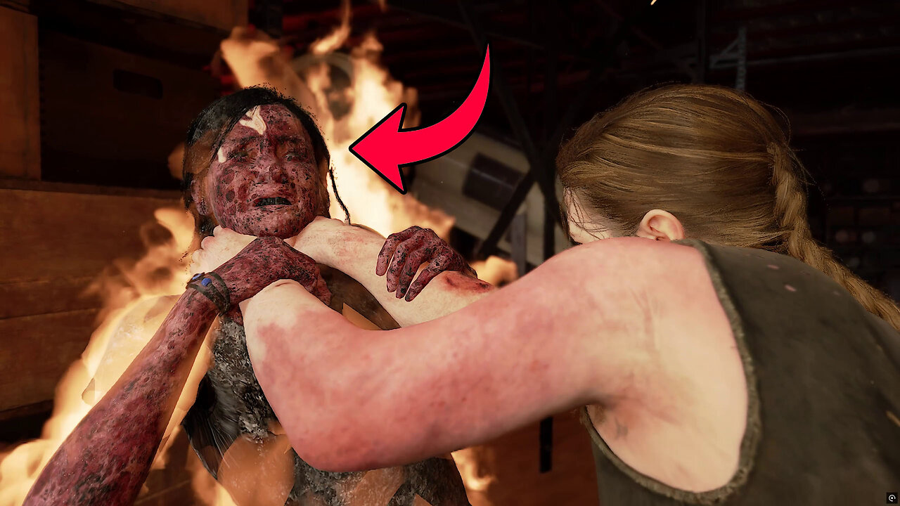 Abby Sets Ellie On Fire At The Theater Fight | The Last of Us Part 2