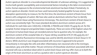 Aluminum in Vaccines, Vaccines in Food, and Aluminum Linked to Autism