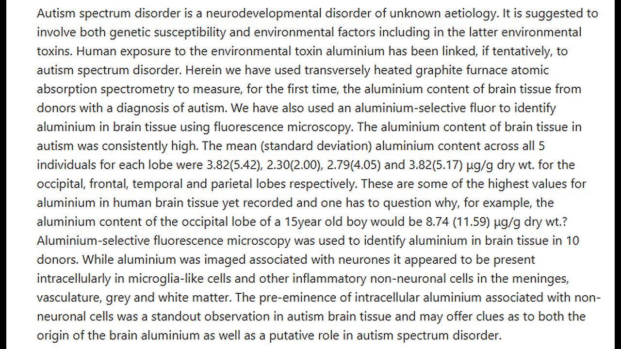 Aluminum in Vaccines, Vaccines in Food, and Aluminum Linked to Autism