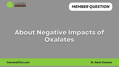 About Negative Impacts of Oxalates