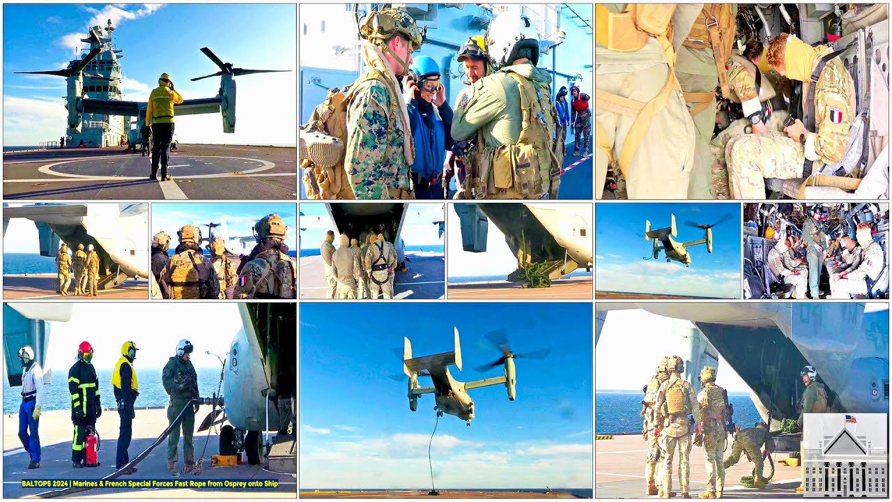 BALTOPS 2024 | Marines & French Special Forces Fast Rope from Osprey onto Ship