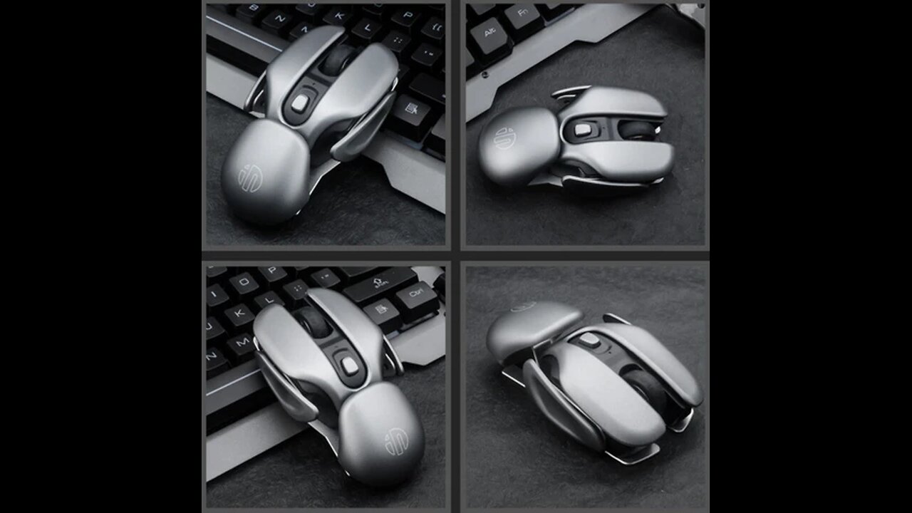 Rechargeable Wireless Mouse with Three-Segment DPI Adjustable, Mute Design & Sci-Fi Look