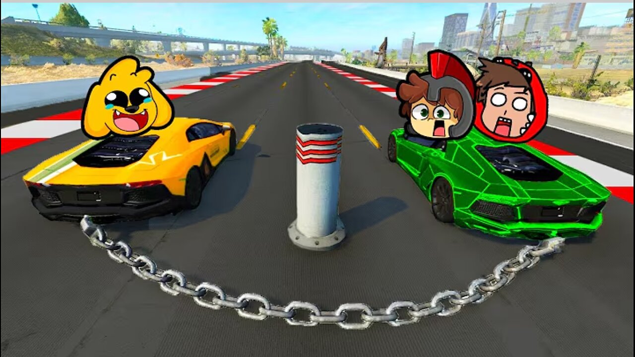 WE SHOCK UNITED BY CHAINS! 😂😝 MIKECRACK GTA 5 ONLINE TROLL RACE EXPERIMENTS #18