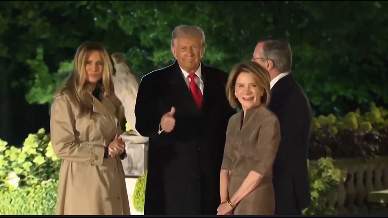 President Trump and First Lady Melania arrive at the Winfield House