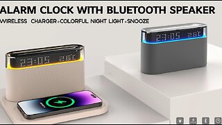 Valueagle Bluetooth Speaker Alarm Clock w/Wireless Charging.