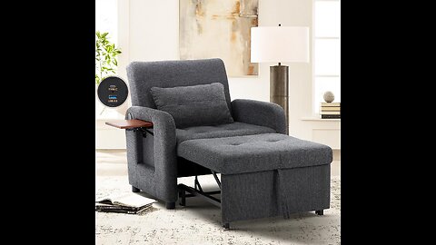 COLAMY Convertible Sleeper Chair Review | Futon Sofa Bed with USB | Small Space Must-Have