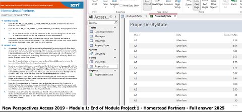 New Perspectives Access 2019 | Module 1: End of Module Project 1 | Homestead Partners