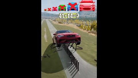 Big and Small Cars vs 60 Guard Rail BeamNG Drive #shorts