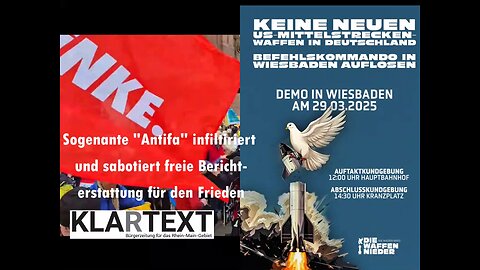 Wiesbadener "Antifa" sabotiert eigene Friedensdemo und freie Berichterstattung (Re-Upload)