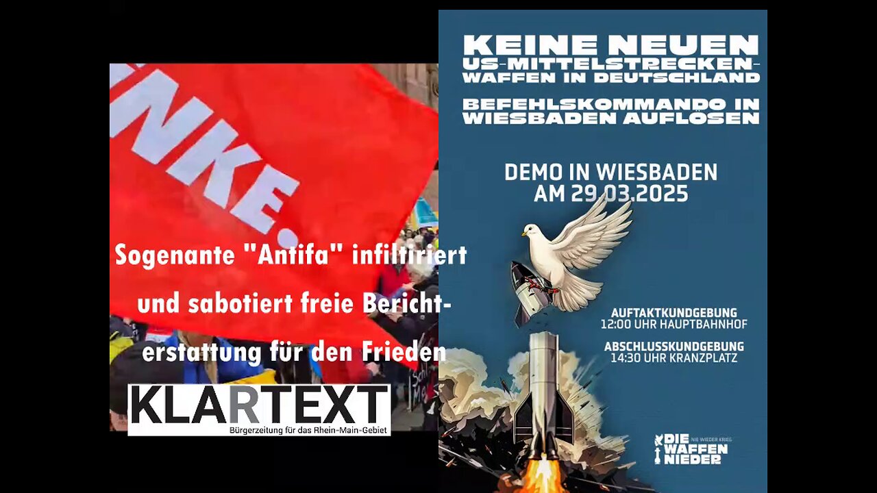 Wiesbadener "Antifa" sabotiert eigene Friedensdemo und freie Berichterstattung (Re-Upload)