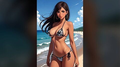Waifu in Bikini: Stroll Along a Paradise Shore