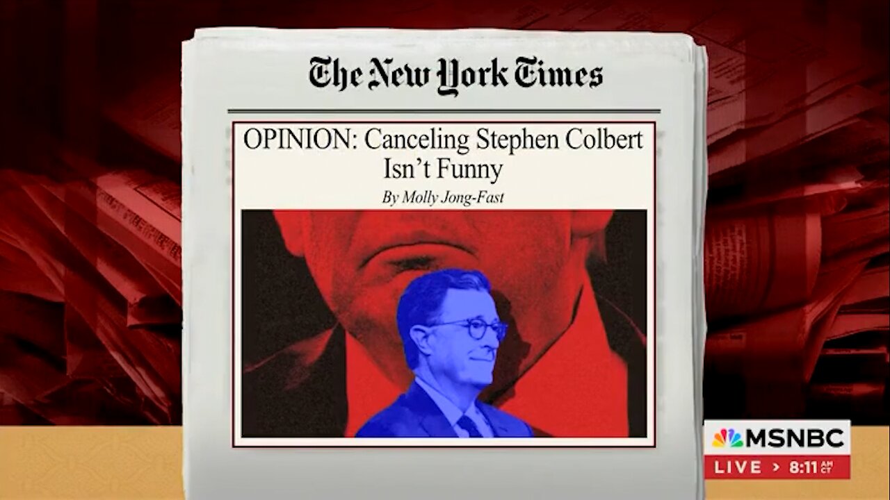 Journalist Claims Stephen Colbert's Show Being Cancelled Is "Really Scary"