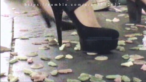 Peoble are walking and crushing wedges and some heels