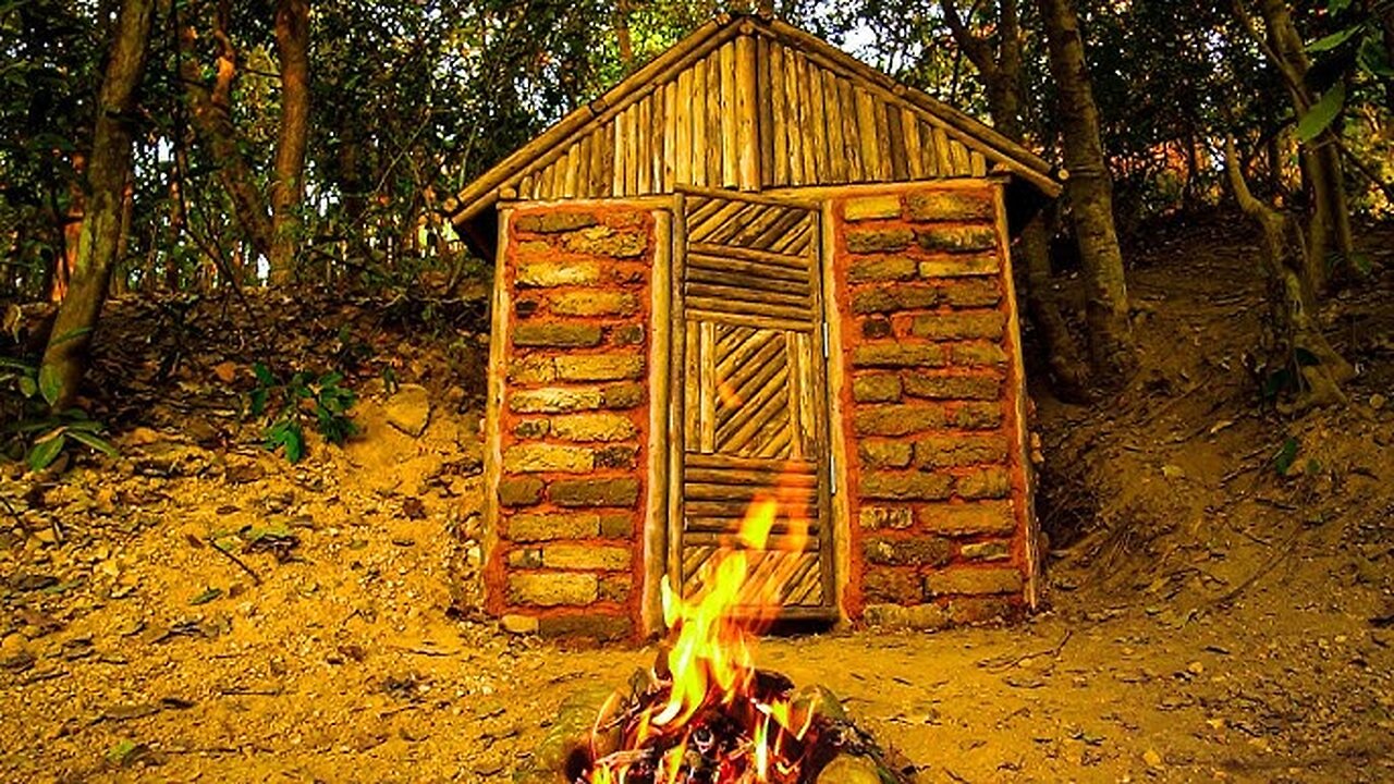 Underground Brick Survival Shelter – Built Alone in the Wild