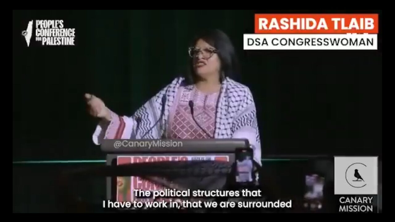 Rep. Rashida Tlaib calls for Hamas supporters to mobilize and take over America.