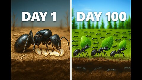 Watch an Ant Colony Evolve: Day 1 to Day 100 in Real Sim! 🐜