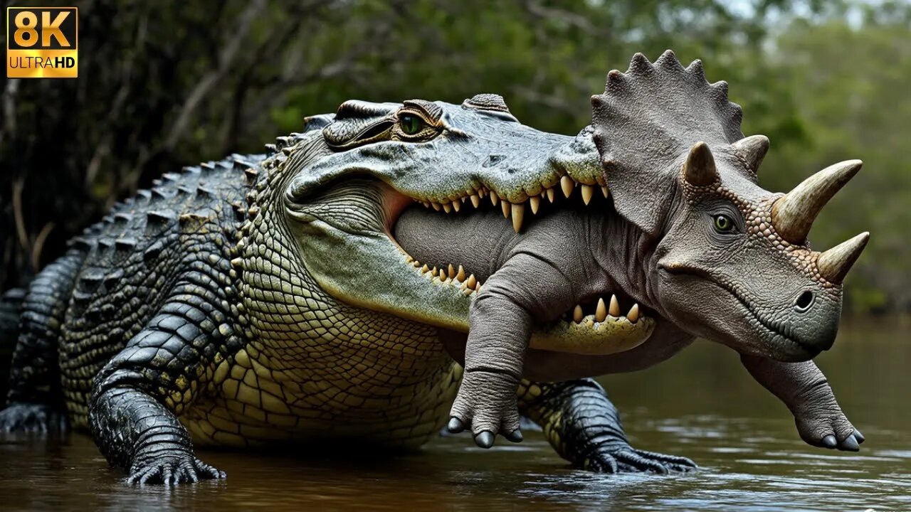 The World's Largest Crocodile: Sarcosuchus Imperator Feeds on Dinosaurs! 🐊🦖