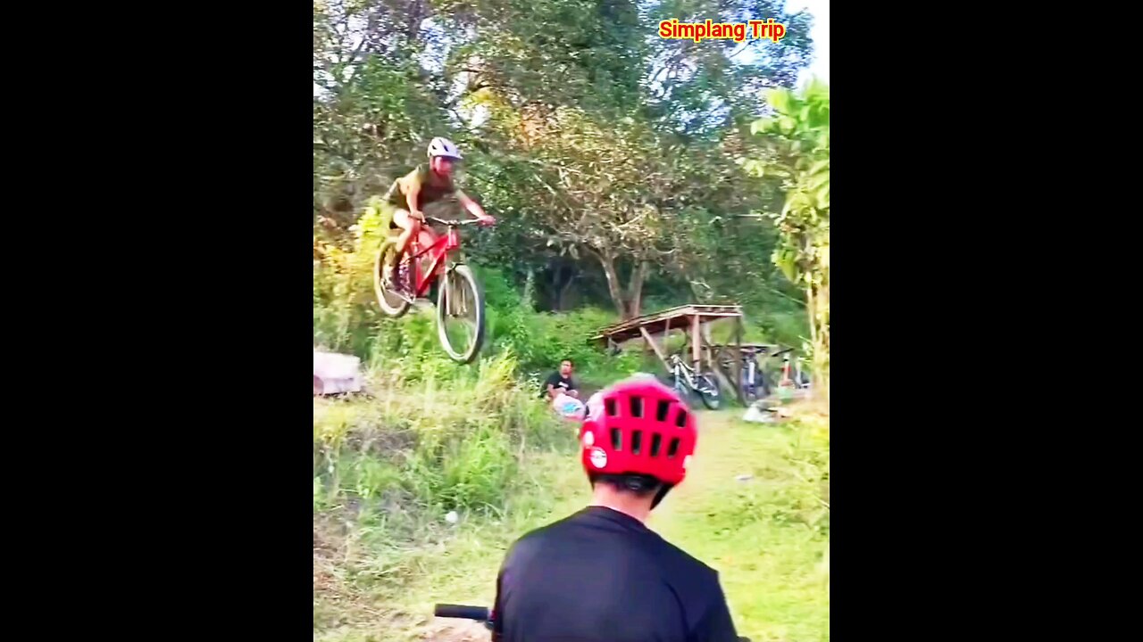 Simplang Trip 104: Bicycle jump accidentally became squathrust exercise.