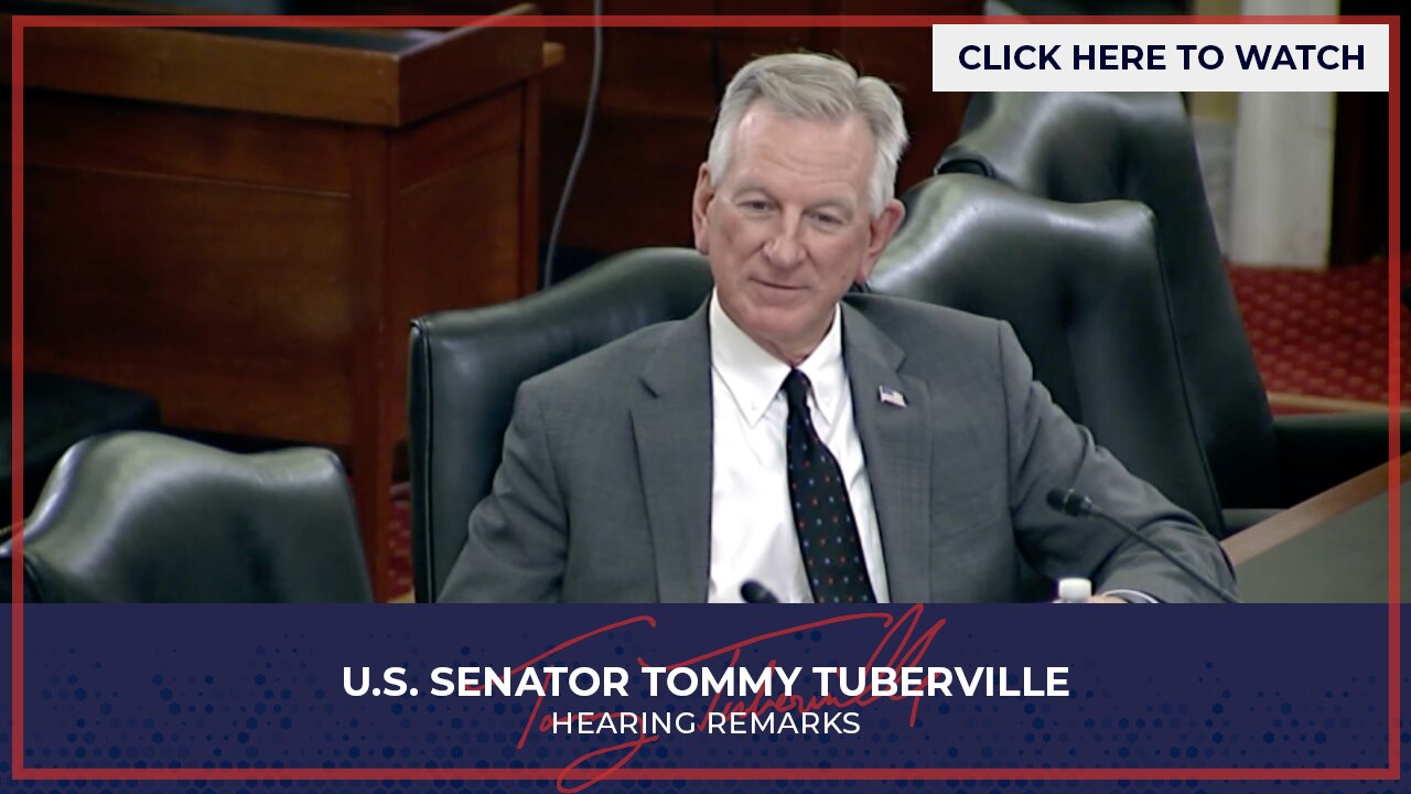 Senator Tuberville Speaks at SASC Seapower Subcommittee Hearing About Alabama Shipbuilding
