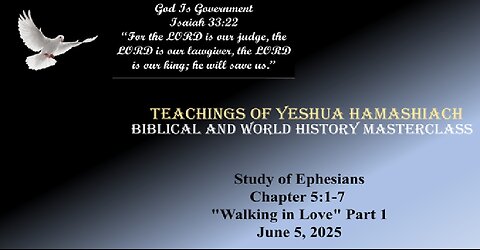 6-5-25 Study of Revelation Ephesians Chapter 5:1-7 "Walking in Love" Part 1