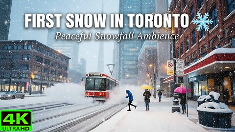 【4K】Toronto First Snowfall 2025 ❄️ Downtown Snow Walk 🌨️ Canada 🇨🇦