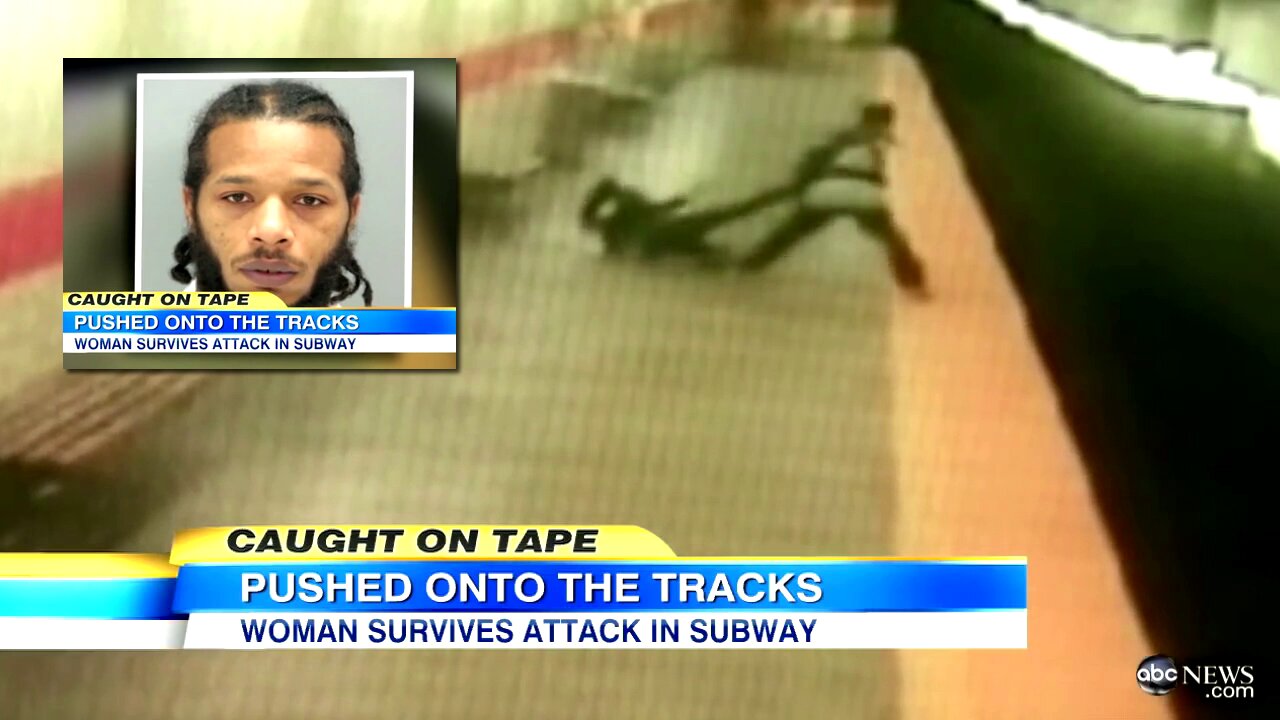 A white woman dragged onto subway tracks after being bruatly beaten by a homeless black man