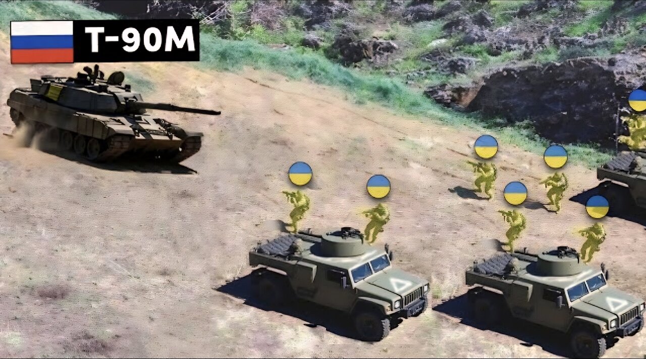 Ukrainian Humvee Troops Faces Off Against Russian T-90M Tank – Then This Happened