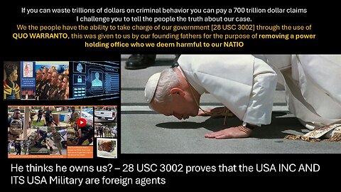 UNITED STATES INC FORT BENNING AND FORT MEADE GENERALS CAN YOU HANDLE A 700 TRILLION CLAIM FOR FRAUD