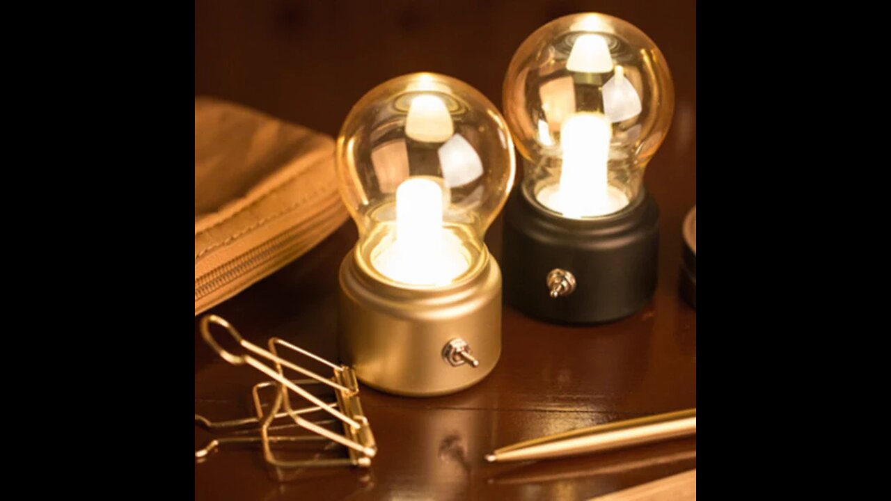 Retro Rechargeable Cordless Bedside Nightstand Lamp, with LED Bead, for Night Light & Decoration