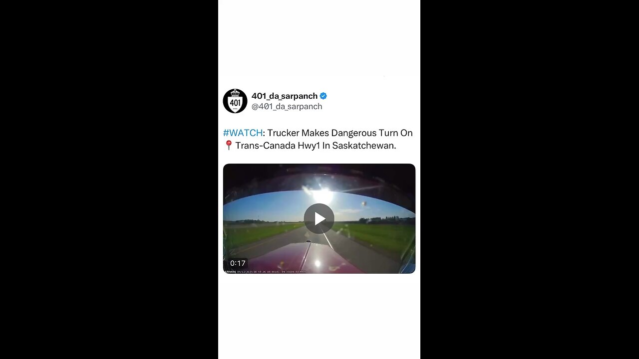 Dangerous Driving By Truck Driver In Saskatchewan