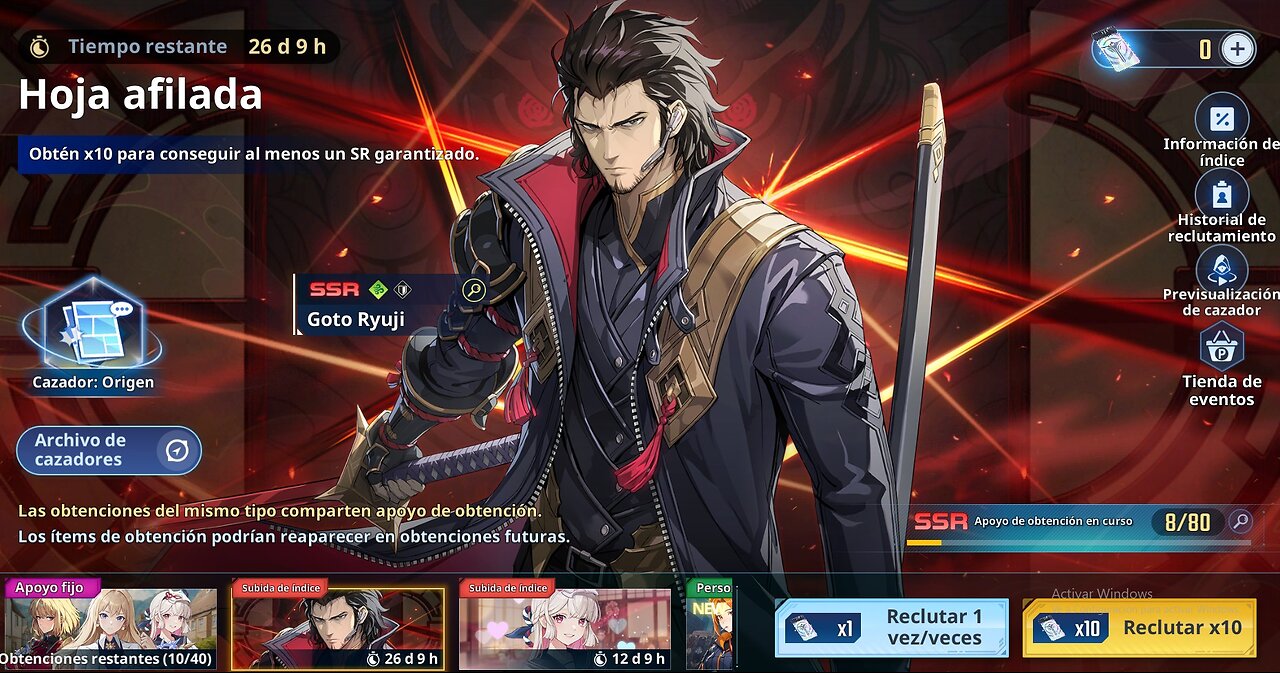 Solo Leveling Arise Banner GamePlay SRR Hoja Afilada Goto Ryuji