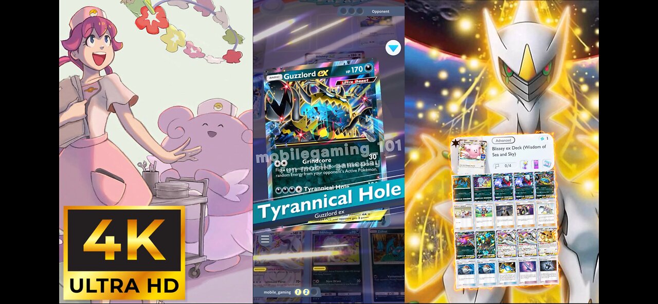 [4K Full Game] Pokémon TCG Pocket Blissey Event Battle #3 (Advanced) ArceusDark VS Blissey Deck