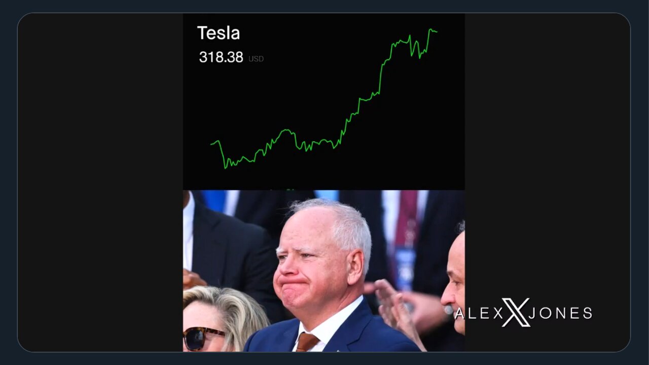 VIDEO: Chicom Spy Tim Walz Devastated That Tesla Stock Has Skyrocketed