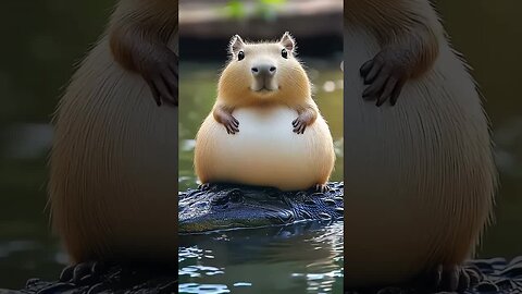Cute capybara with Crocodile 🐊😍