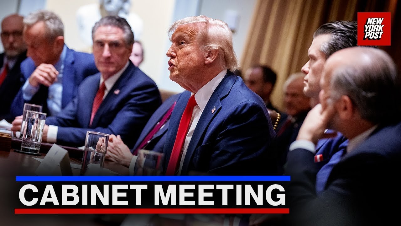 President Trump holds cabinet meeting to mark first 100 days