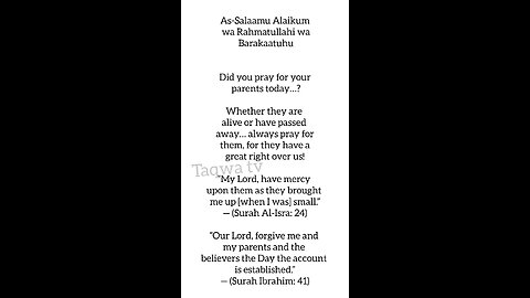 pray for your parents 🙏🏻#hadith #quotes #islamicstatus #islam #islamic