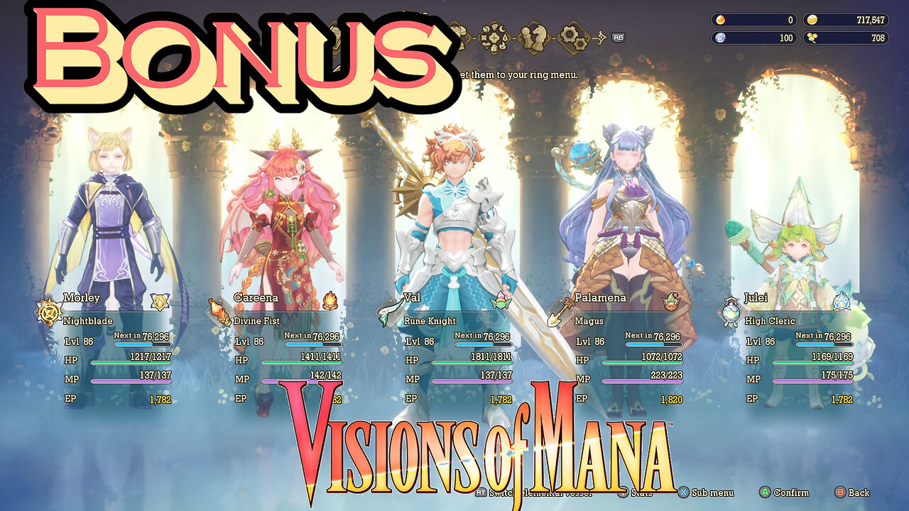 Visions of Mana [Bonus] Building a Post-Game team