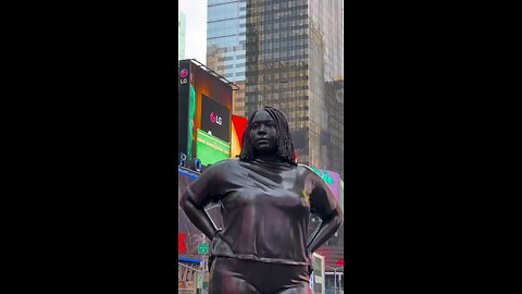 WATCH: A 12-foot-tall statue of a plus-sized Black woman now stands in Times Square, New York.