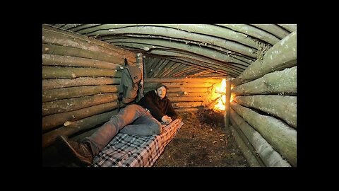 Building a Warm & Cozy Underground Survival Dugout (with Oven)